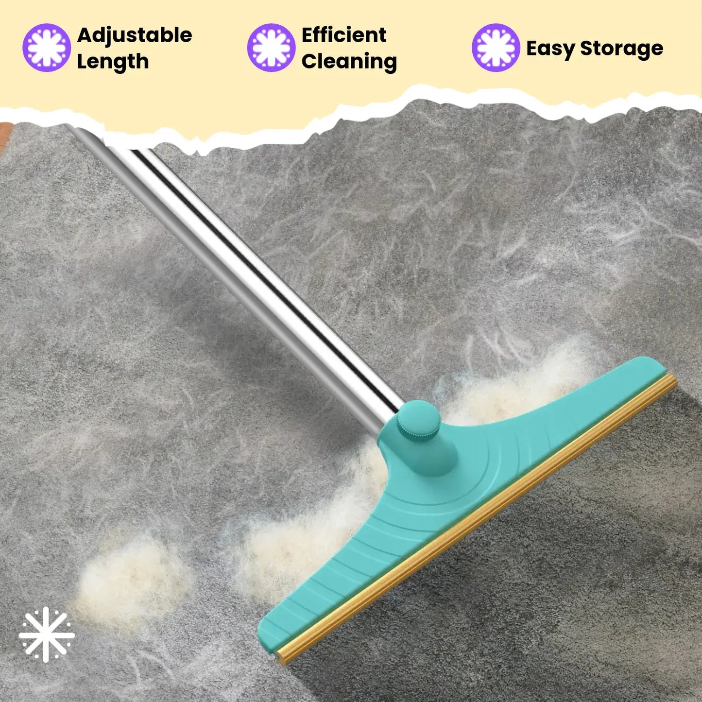 Adjustable Cat Hair Remover Brush - Ultimate Pet Hair Cleaning Tool for Carpets & Floors, Perfect Valentine’s Day Gift!