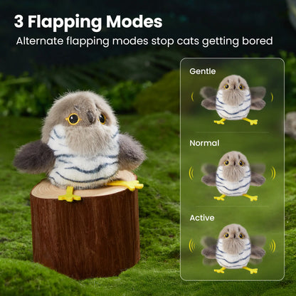 Potaroma Interactive Flapping Bird Cat Toy – Realistic Chirping & Rechargeable Fun for Cats & Kittens (5.1" – Cuckoo)
