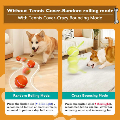 Upgraded Interactive Dog Ball - Durable Motion Activated Rolling Toy for All Dog Sizes, USB Rechargeable Fun!