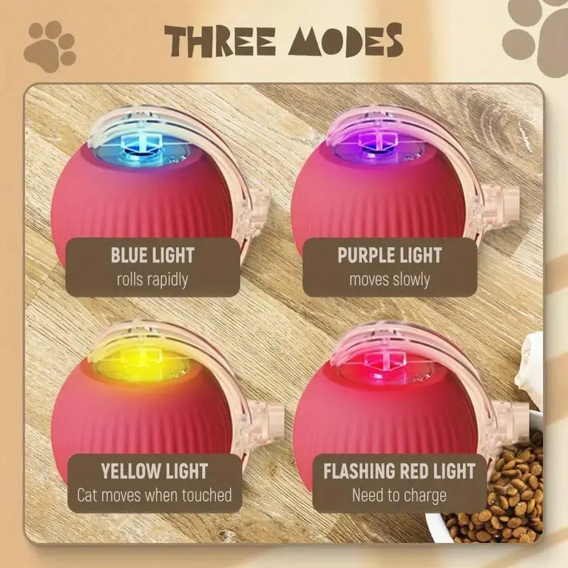Rechargeable Rolling Ball for Dogs and Cats - Durable, Automatic, with Obstacle Avoidance for All Pet Sizes