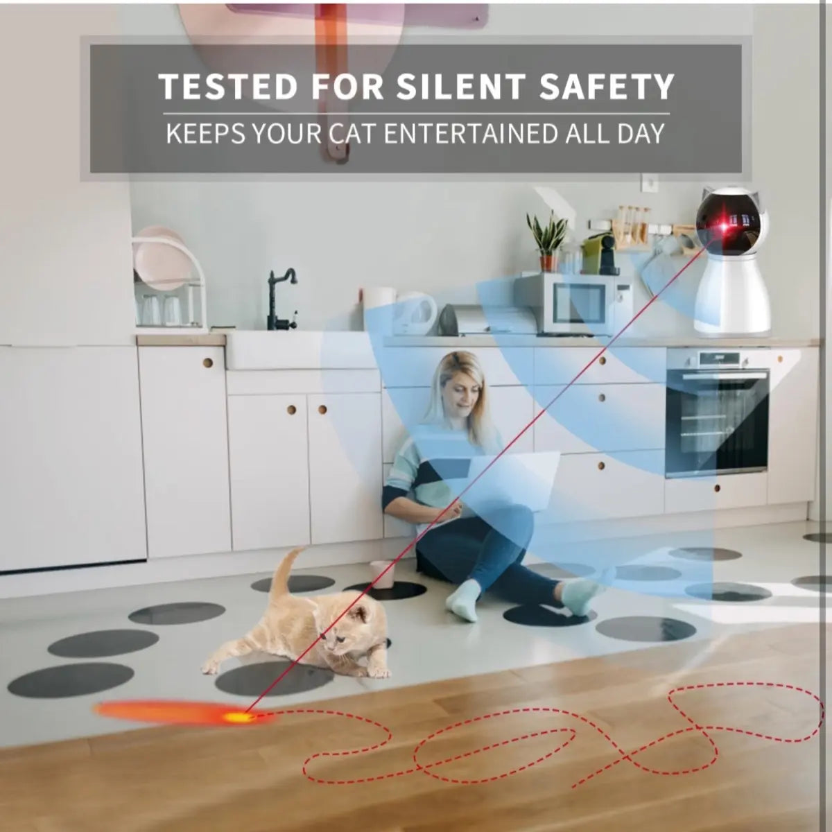 Interactive Rechargeable Laser Cat Toy - 4th Generation Motion Activated Fun for Bored Indoor Cats, Kittens, and Dogs