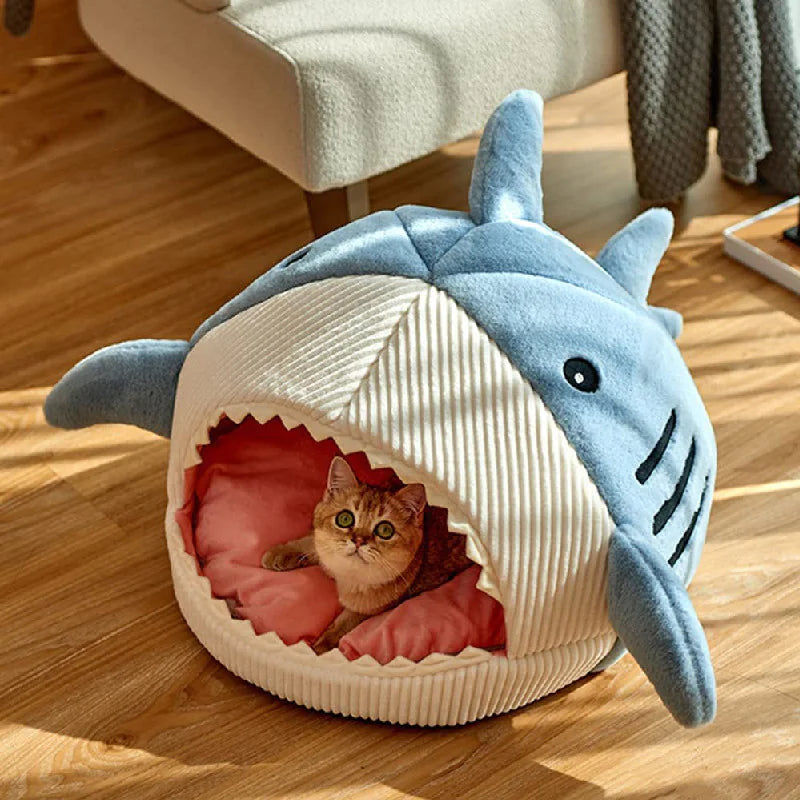 Transform Your Pet's Comfort with the Adorable Luxury Plush Shark Bed