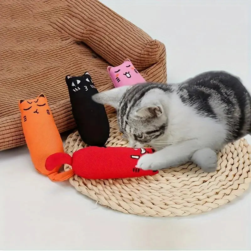 Vibrant Catnip Chew & Teaser Toy - Durable Interactive Fun for Indoor Cats!