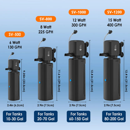 Aquamiracle U-V Light Aquarium Filter with Timer & Aeration - Perfect for Crystal Clear Fish Tanks and Turtles!