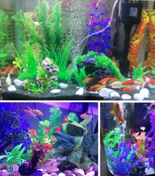 Artificial Aquatic Plants 11 Pcs Small Aquarium Decorations