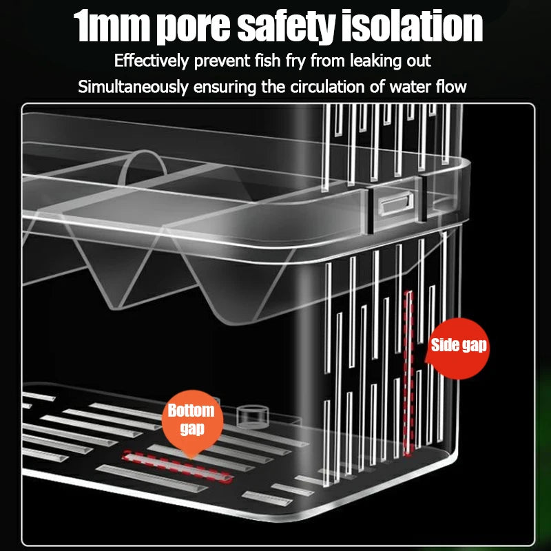 Multifunctional Fish Aquarium Fish Breeding Isolation Box High Clear Aquarium Breeder Fishtank Double Guppies Hatching Incubator