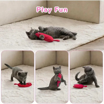 Vibrant Catnip Chew & Teaser Toy - Durable Interactive Fun for Indoor Cats!
