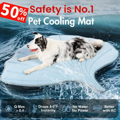 Vagascape Eco-Friendly Cooling Pet Mat - Portable & Durable Cooling Pad for Large Dogs and Cats, Perfect for Outdoor Adventures, Camping, and Crate Use, Machine Washable, No Gel Needed