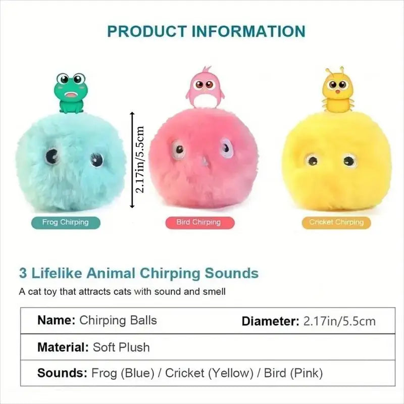 Interactive Plush Cat Teaser Toy Set - 3 Fun Sound Toys for Cats and Dogs