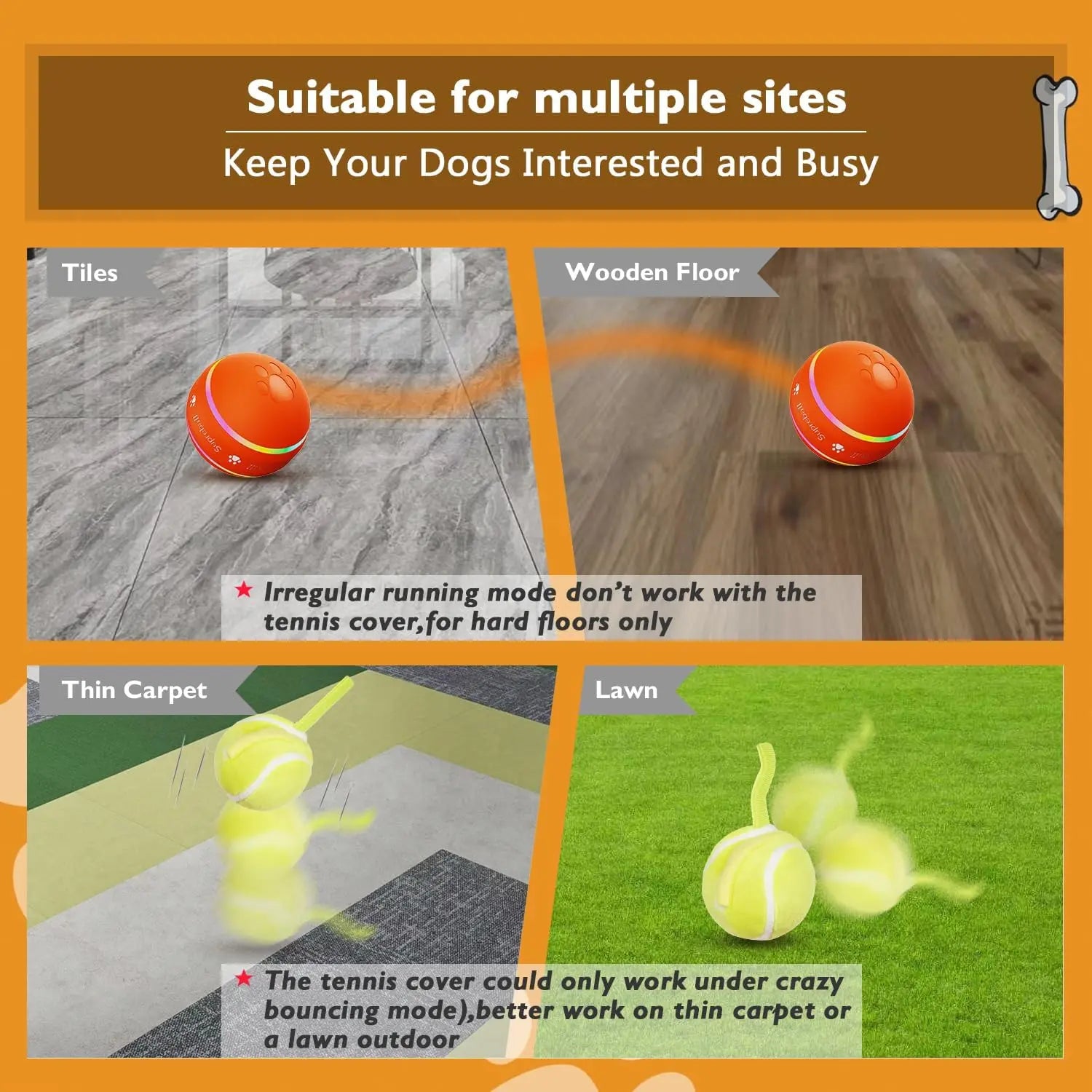 Upgraded Interactive Dog Ball - Durable Motion Activated Rolling Toy for All Dog Sizes, USB Rechargeable Fun!