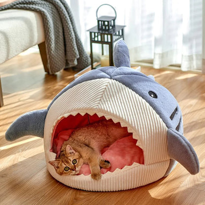 Transform Your Pet's Comfort with the Adorable Luxury Plush Shark Bed