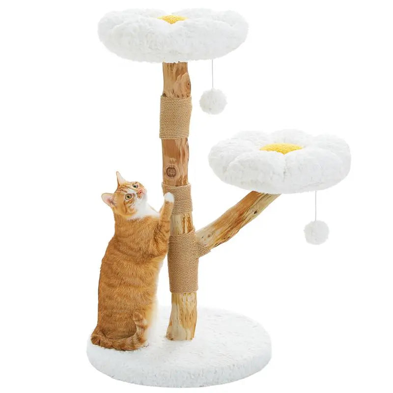 Elegant 59-Inch Luxury Wood Cat Tree with Condo & Hammock - Perfect Christmas Gift for Indoor Cats!