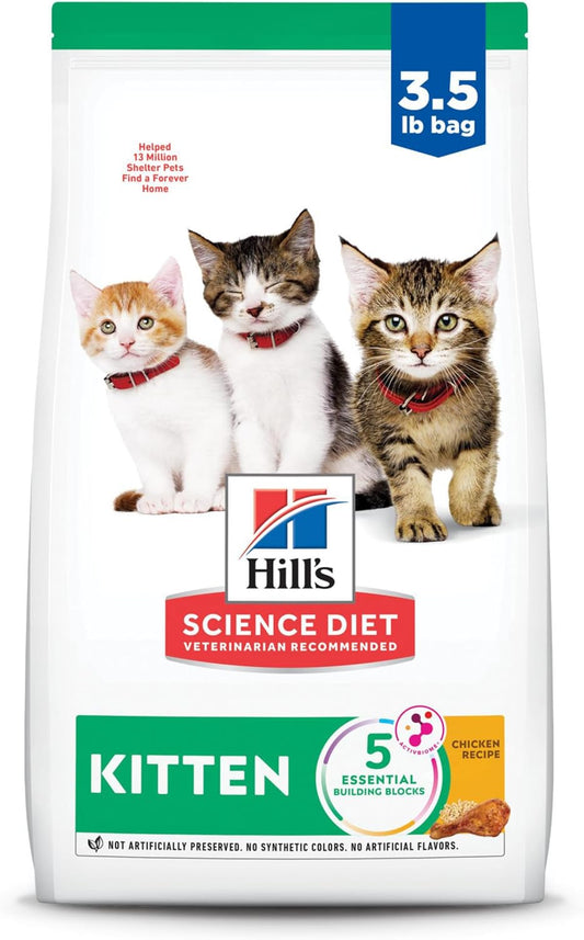 Hill'S Science Diet Kitten Formula Dry Cat Food | #1 Veterinarian Recommended, Chicken Recipe, 3.5 Lb. Bag