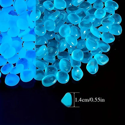Glow-In-The-Dark Aquarium Stones - Fluorescent Resin Pebbles for Stunning Fish Tank & Garden Decor (100/200/600/1000 Pcs)