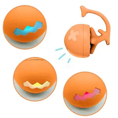Interactive Fishbone Rolling Ball Cat Toy with Catnip - USB Rechargeable Kicker for Indoor Fun!