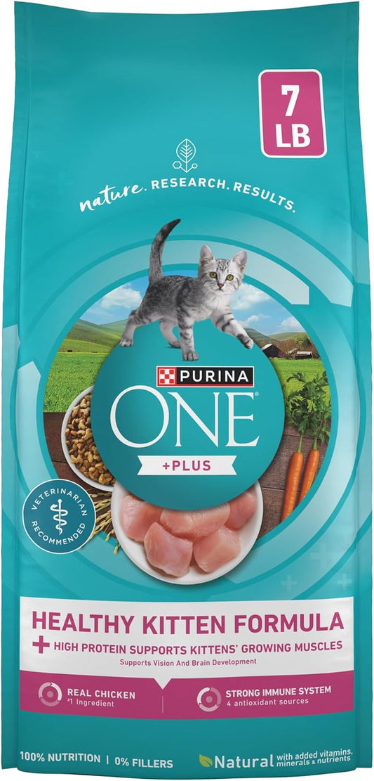 High Protein Natural Kitten Dry Cat Food, 7 Lb Bag | Made with Real Chicken to Support Growing Muscles, DHA for Kitten Brain Development and Antioxidants for Immunity