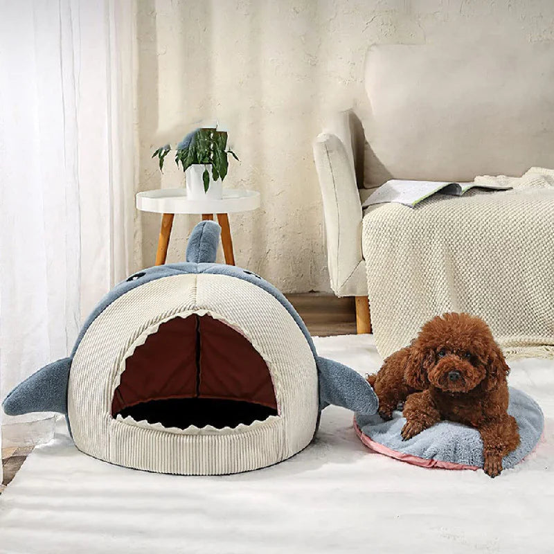 Transform Your Pet's Comfort with the Adorable Luxury Plush Shark Bed