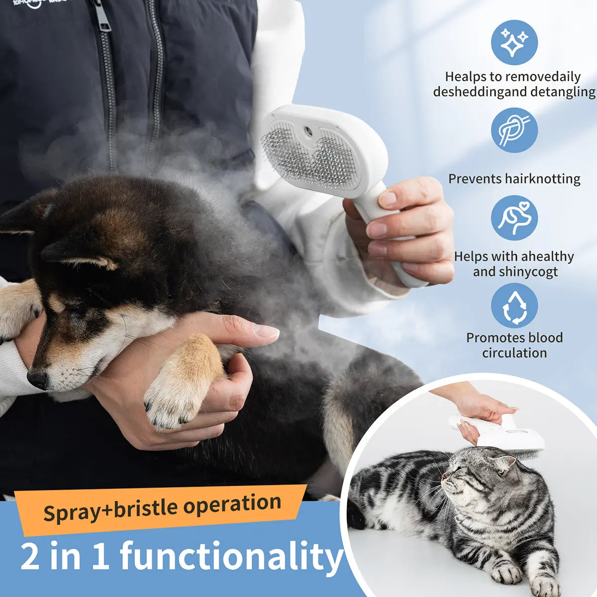 Catpick Pet Spray & Hair Removal Comb - Effortless Odor Elimination & Grooming for Cats and Dogs