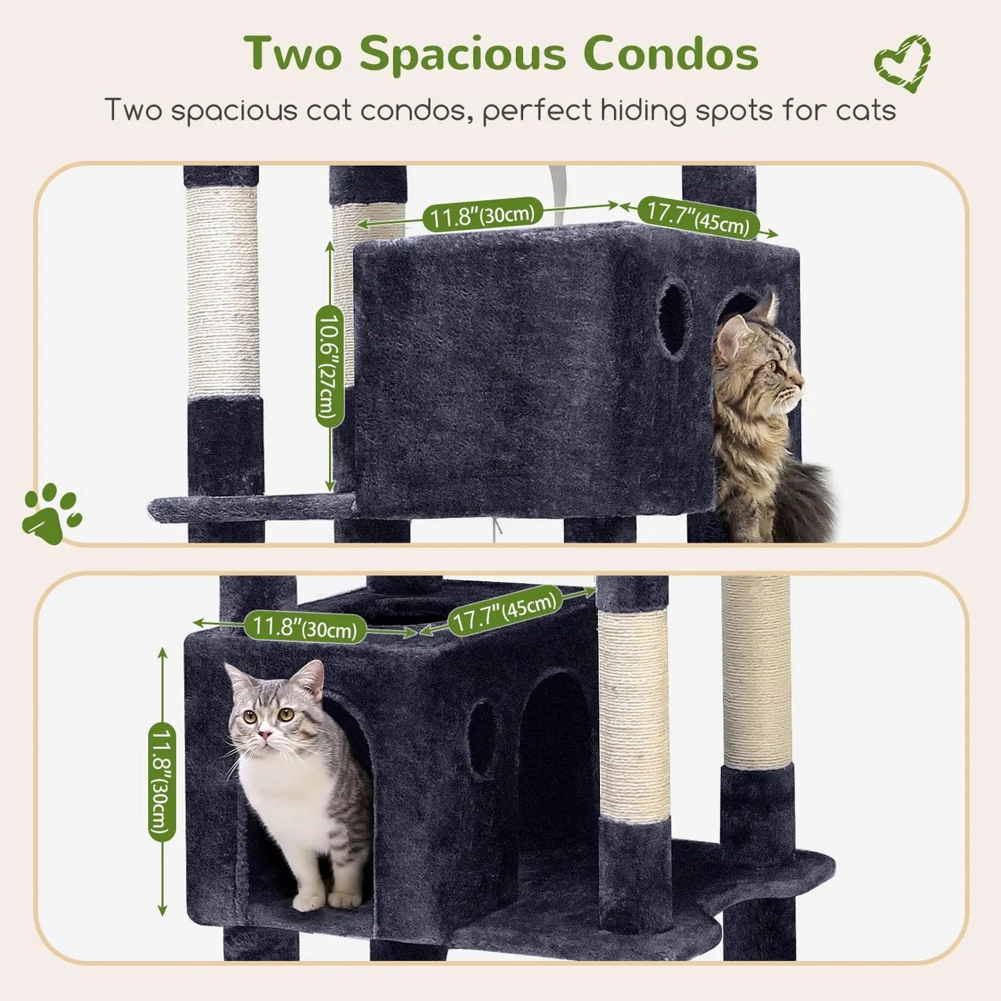 Ultimate XXL Cat Tree - 83 Inch Indoor Tower for Large Cats, Heavy Duty Design with 9 Posts - Dark Grey