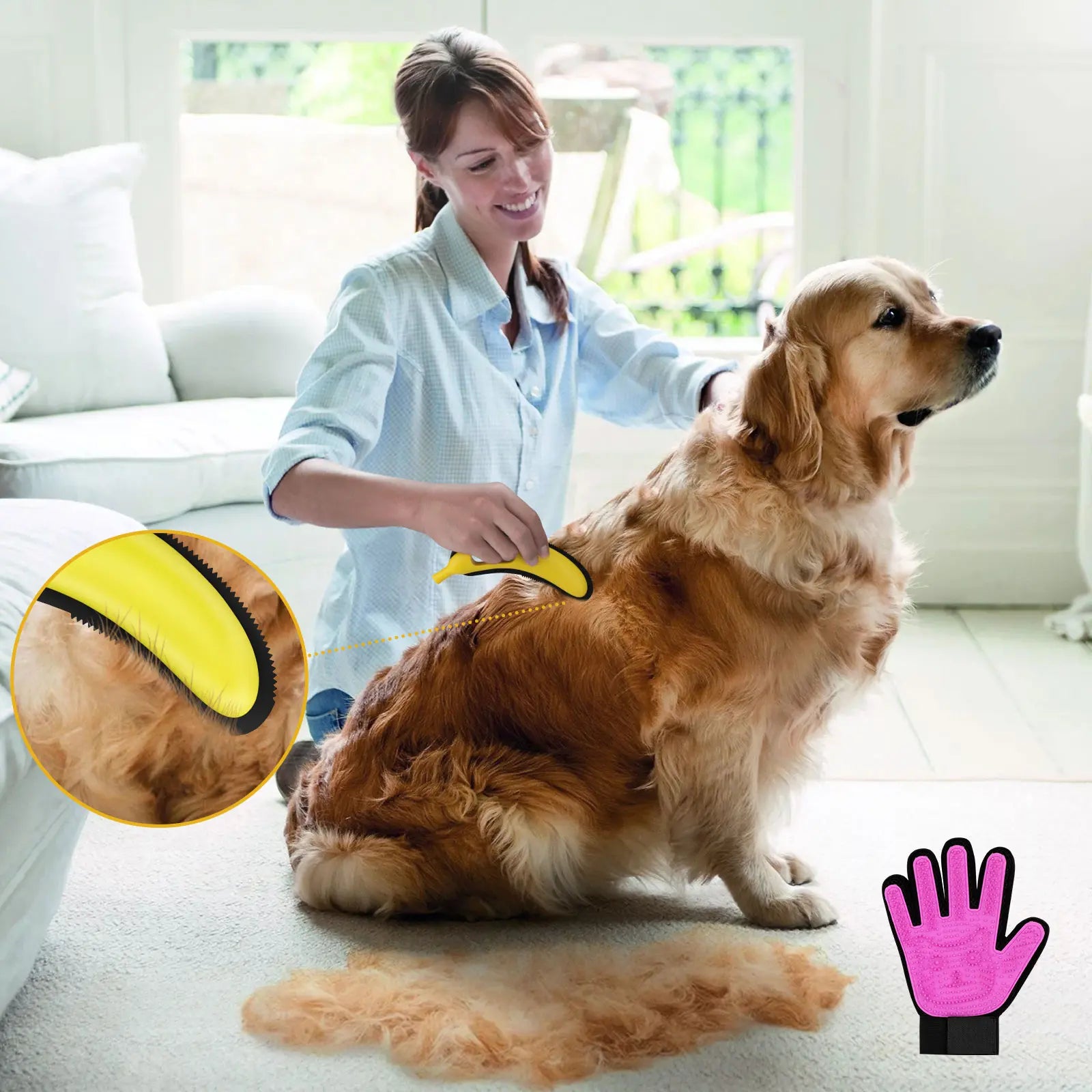 Adjustable Cat Hair Remover Brush - Ultimate Pet Hair Cleaning Tool for Carpets & Floors, Perfect Valentine’s Day Gift!