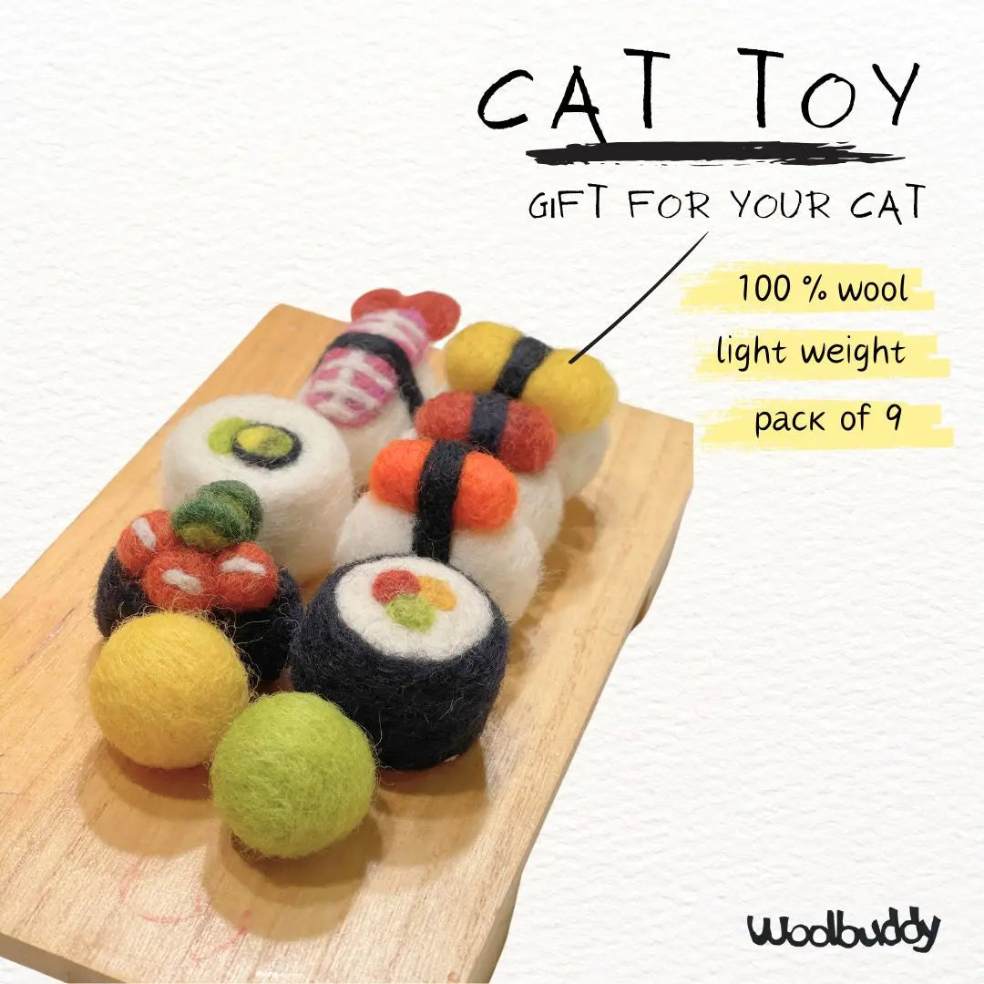 Soft Sushi Cat Toy Set - Fun & Engaging Playtime for Your Feline Friend!