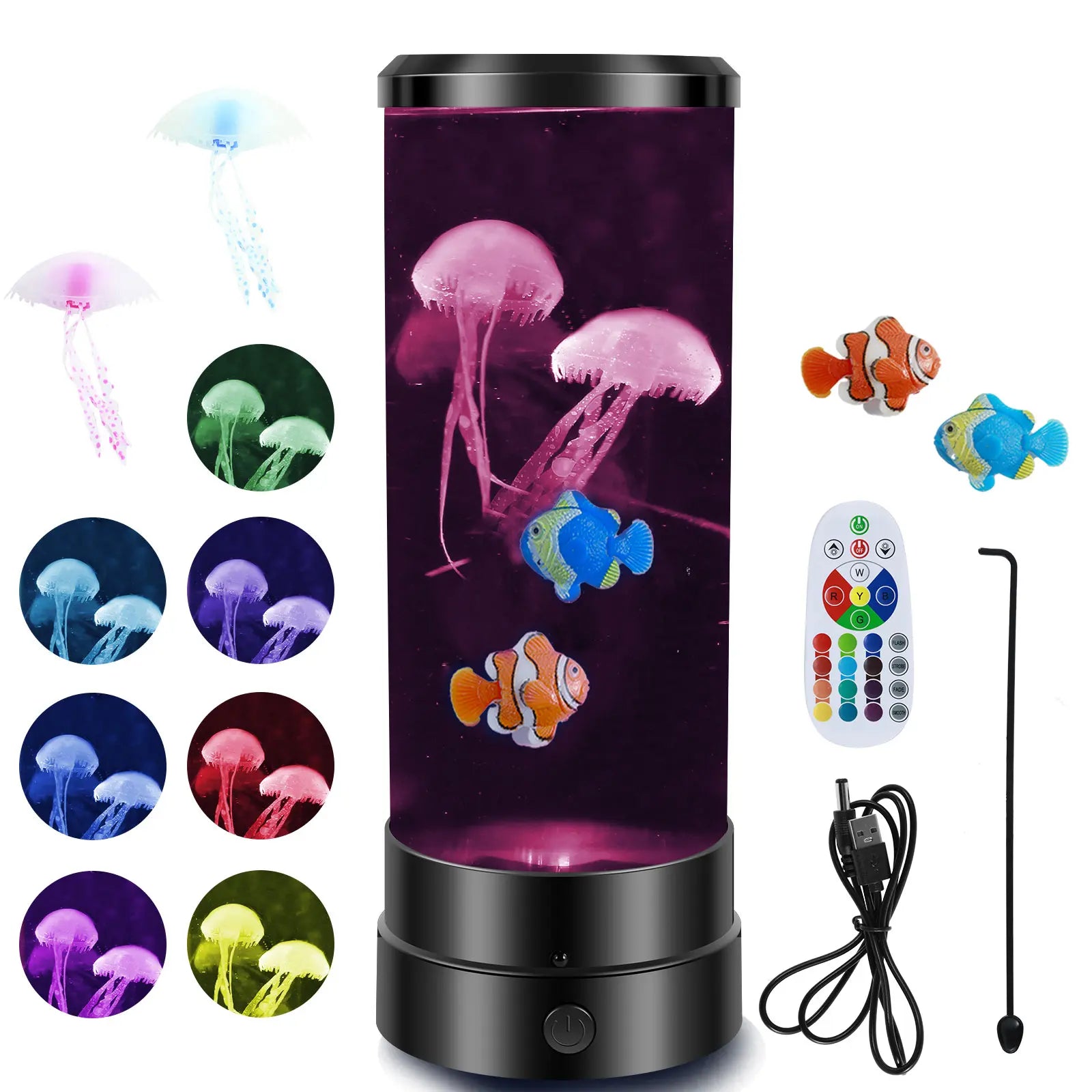 Colorful Bubble Fish Nightlight - Soothing Aquarium Lamp for Kids' Rooms, Living Room, and Parties