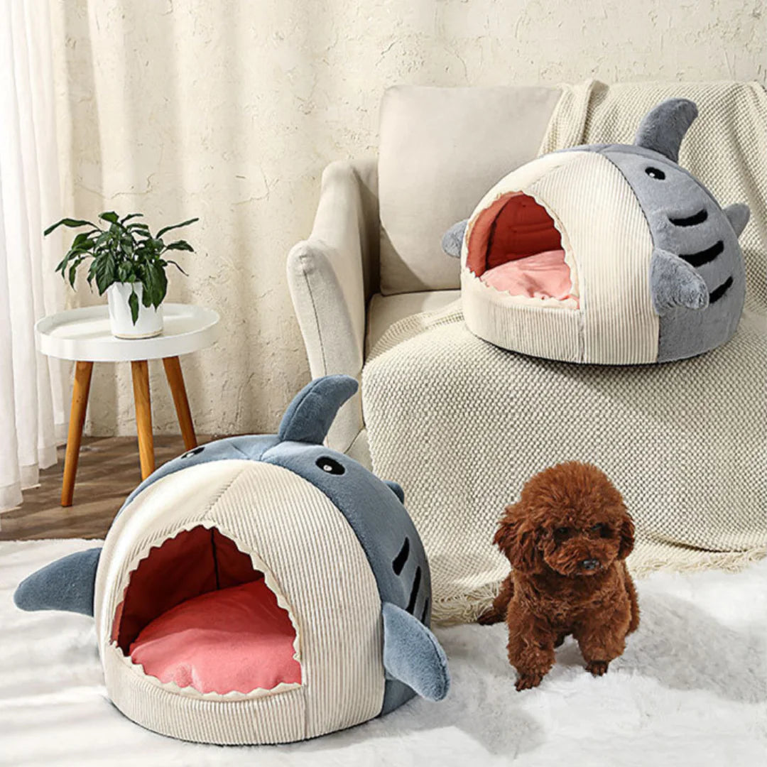 Transform Your Pet's Comfort with the Adorable Luxury Plush Shark Bed
