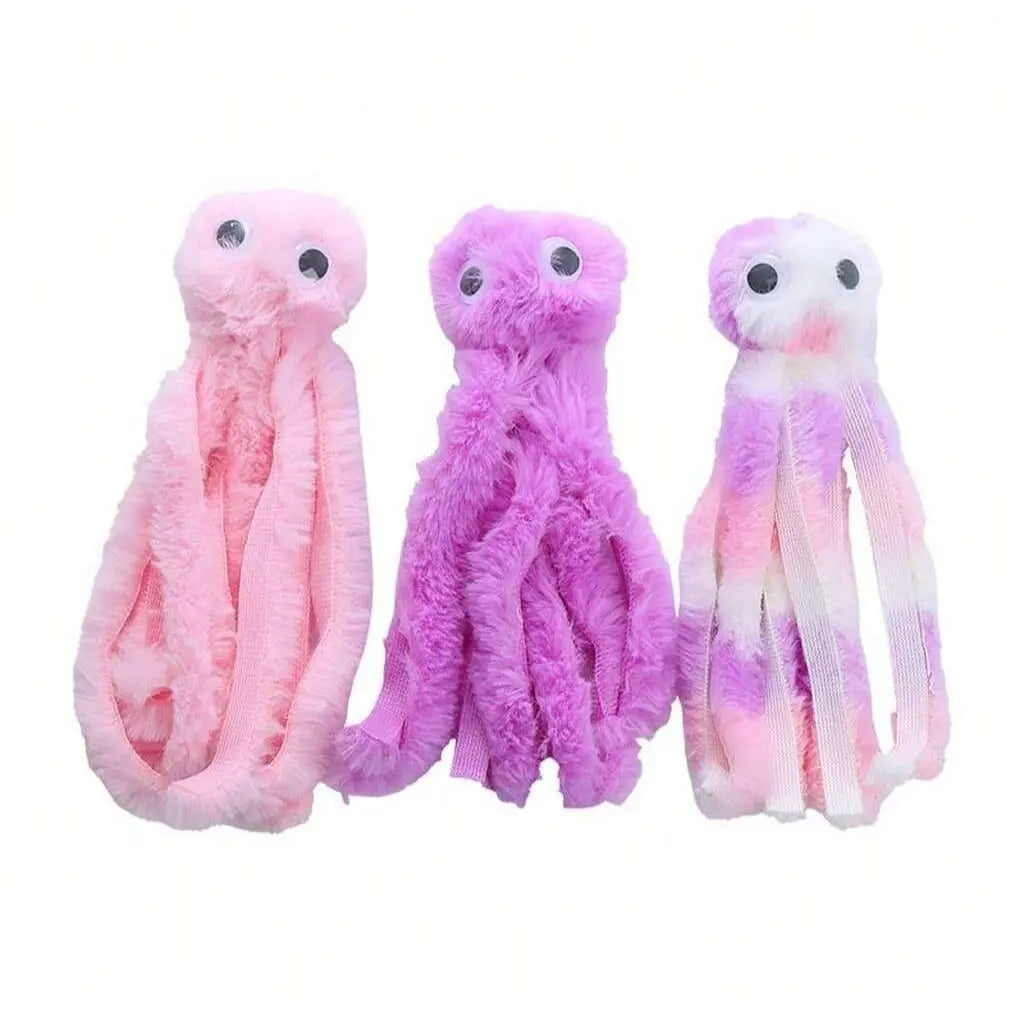 Adorable Cartoon Octopus Cat Toy - Durable Plush Teaser & Chew Toy for Cats & Dogs (Available in 1 or 3 Count)