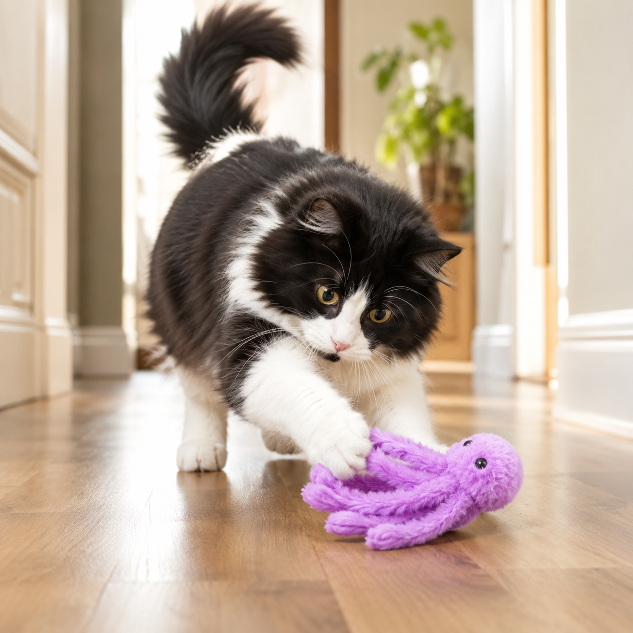Cartoon Octopus Plush Toy for Cats and Dogs