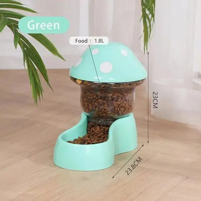Smartpaws 1.8L Automatic Pet Feeder with Anti-Tipping Mushroom Bowl - Perfect for Mess-Free Mealtime!