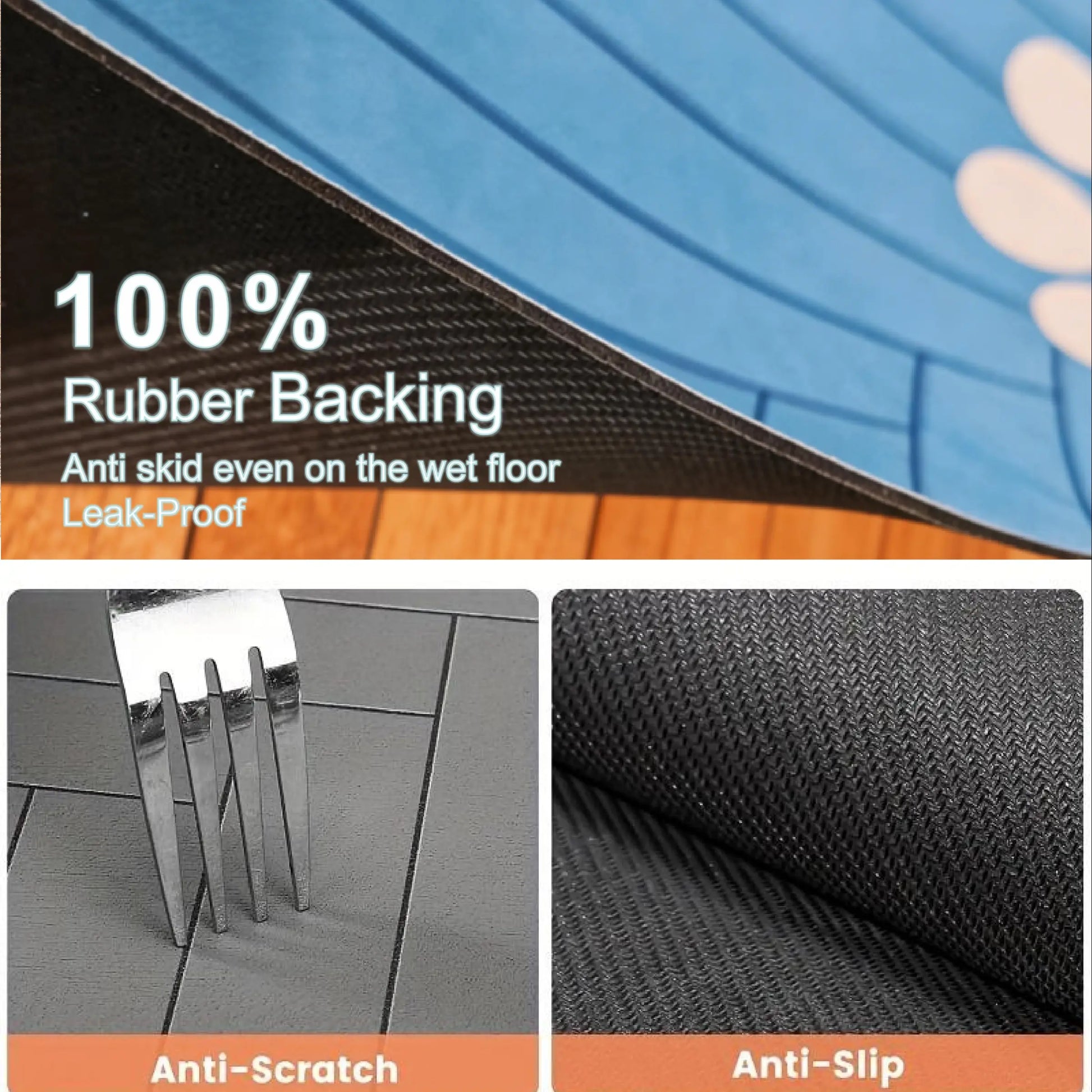 Quick-Dry Absorbent Pet Feeding Mat for Dogs & Cats - Non-Slip Rubber Base, Indoor Use, Dark Polyester Surface