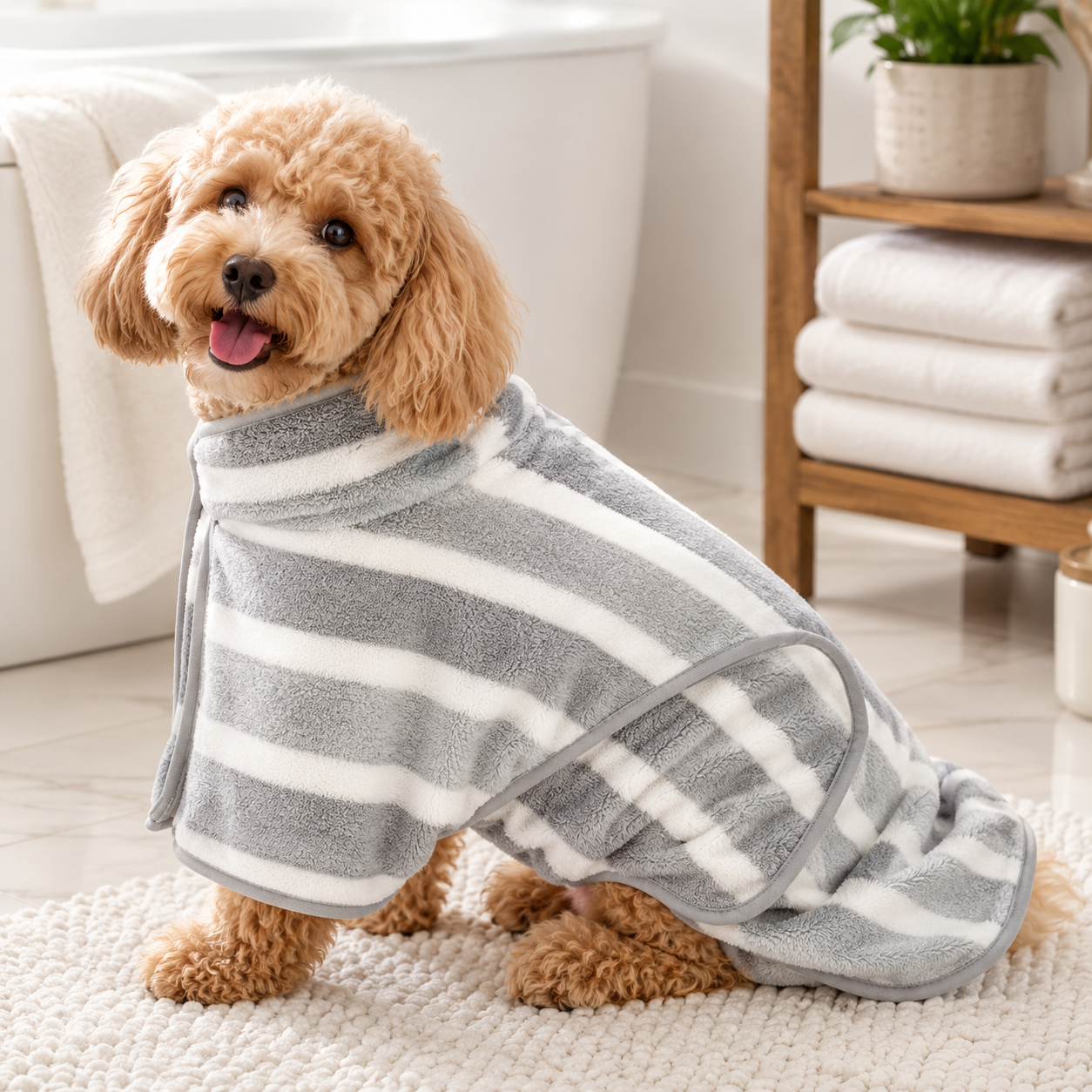 Dry Your Dog Faster With Cozy Bathrobe Comfort