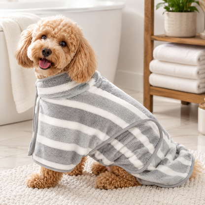 Dry Your Dog Faster With Cozy Bathrobe Comfort