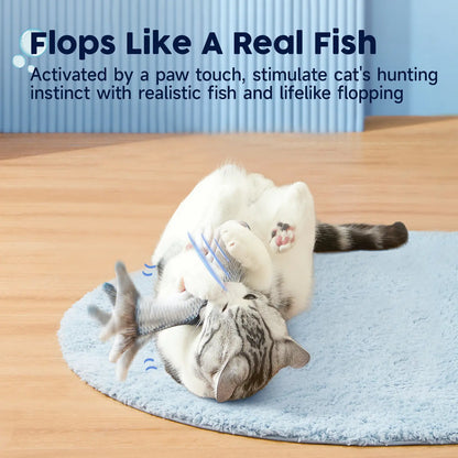 Flapping Flopping Fish Cat Toy - Interactive Motion Kicker for Cats & Small Dogs, Perfect for Playtime Fun!