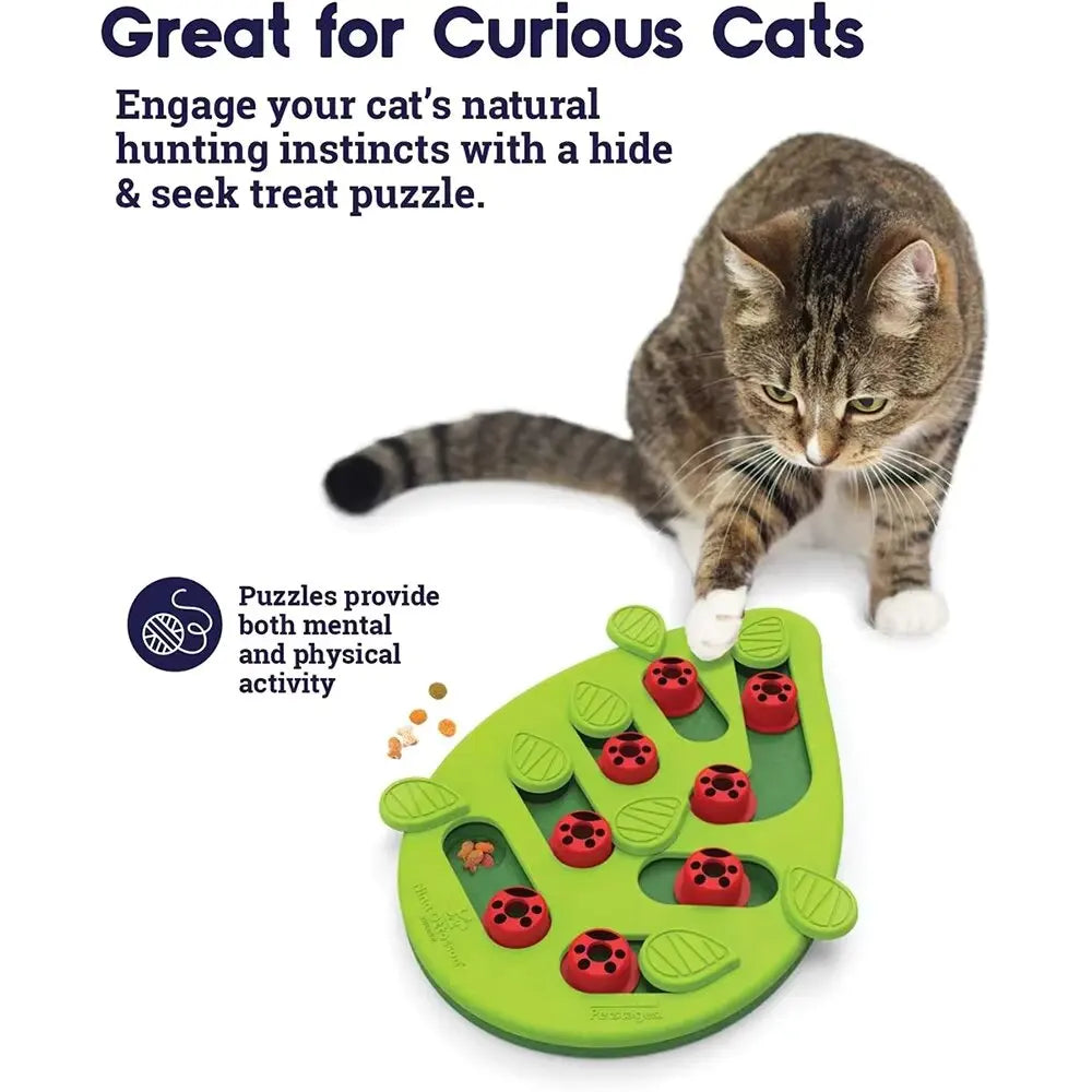 Engaging Cat Puzzle Treat Toy - Interactive Fun with Adjustable Difficulty for Mental Stimulation