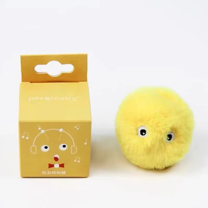 Engaging Cat Training Toy: Interactive Plush Squeaky Ball for Fun and Play!
