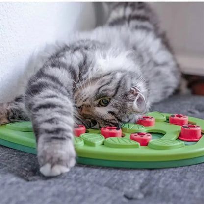 Engaging Cat Puzzle Treat Toy - Interactive Fun with Adjustable Difficulty for Mental Stimulation