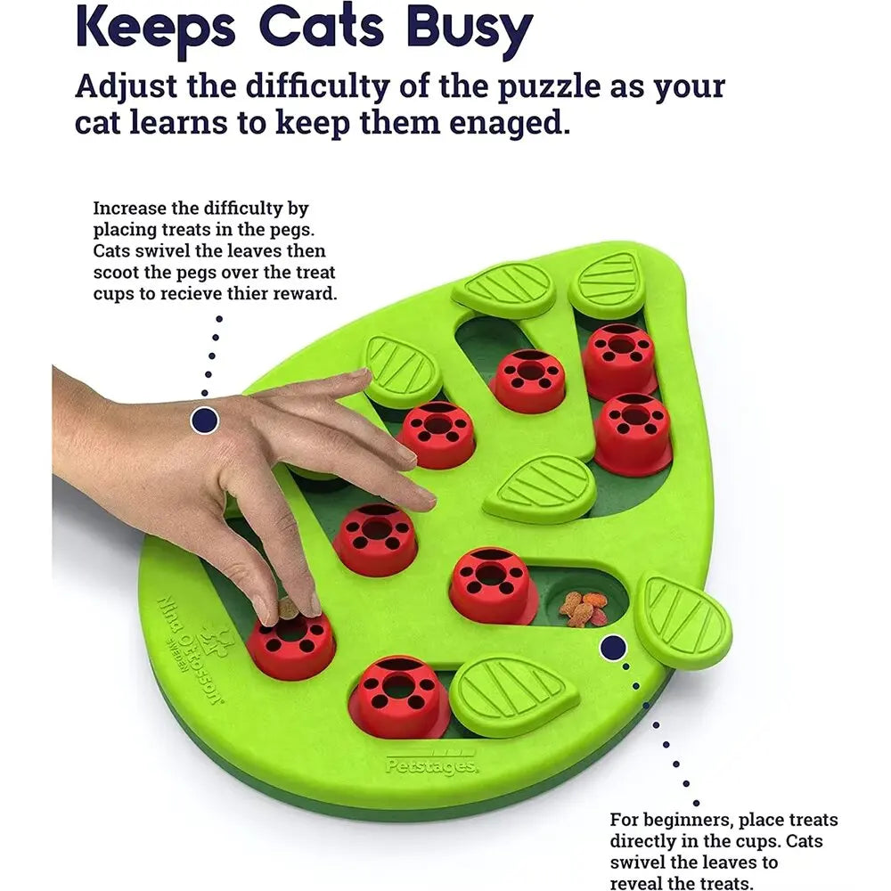 Engaging Cat Puzzle Treat Toy - Interactive Fun with Adjustable Difficulty for Mental Stimulation