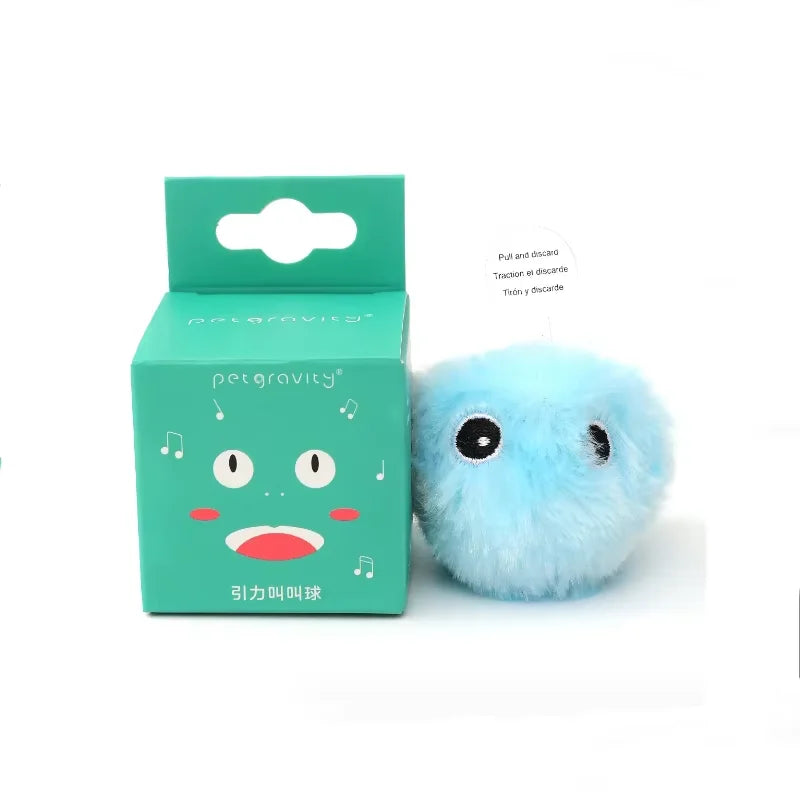 Engaging Cat Training Toy: Interactive Plush Squeaky Ball for Fun and Play!