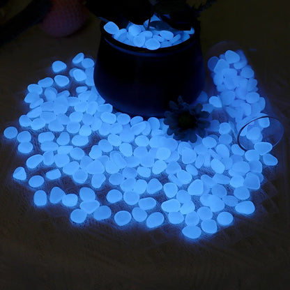 Glow-In-The-Dark Aquarium Stones - Fluorescent Resin Pebbles for Stunning Fish Tank & Garden Decor (100/200/600/1000 Pcs)