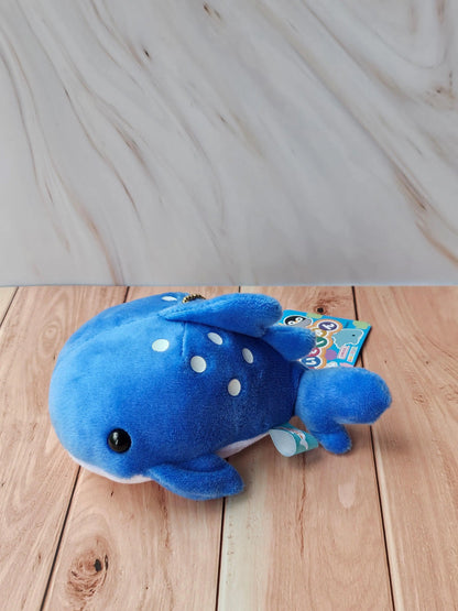 Adorable Whale Shark Pocket Aquarium Plush Keychain - Large Puchimaru Bean-Filled Companion