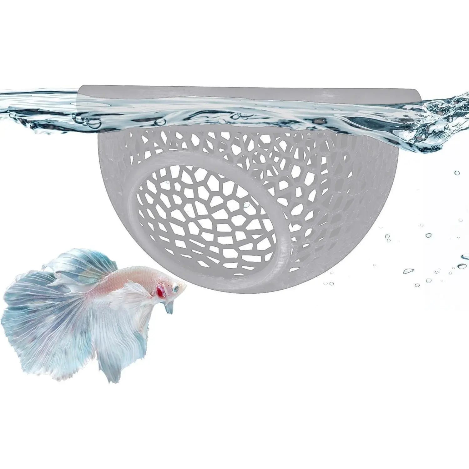 Floating Betta Hide & Shrimp Cave - Multi-Functional Hammock and Feeding Ring for Betta Fish, Shrimp & Small Aquatic Pets