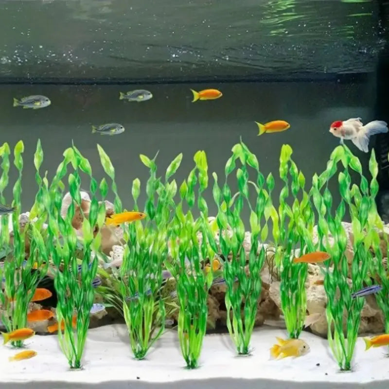 Realistic 11.75-Inch Artificial Aquarium Plants - Stunning Plastic Seaweed Decorations for Your Fish Tank