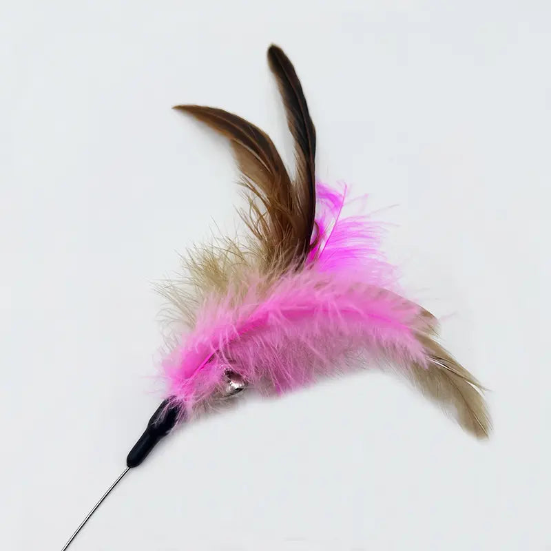 Feather Fun Indoor Cat Toy Set - Adjustable Collar, Teaser Wand & Kicker for Active Play and Training
