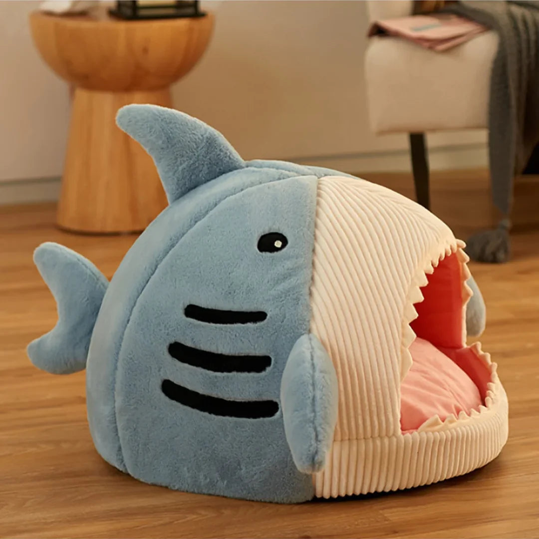 Transform Your Pet's Comfort with the Adorable Luxury Plush Shark Bed