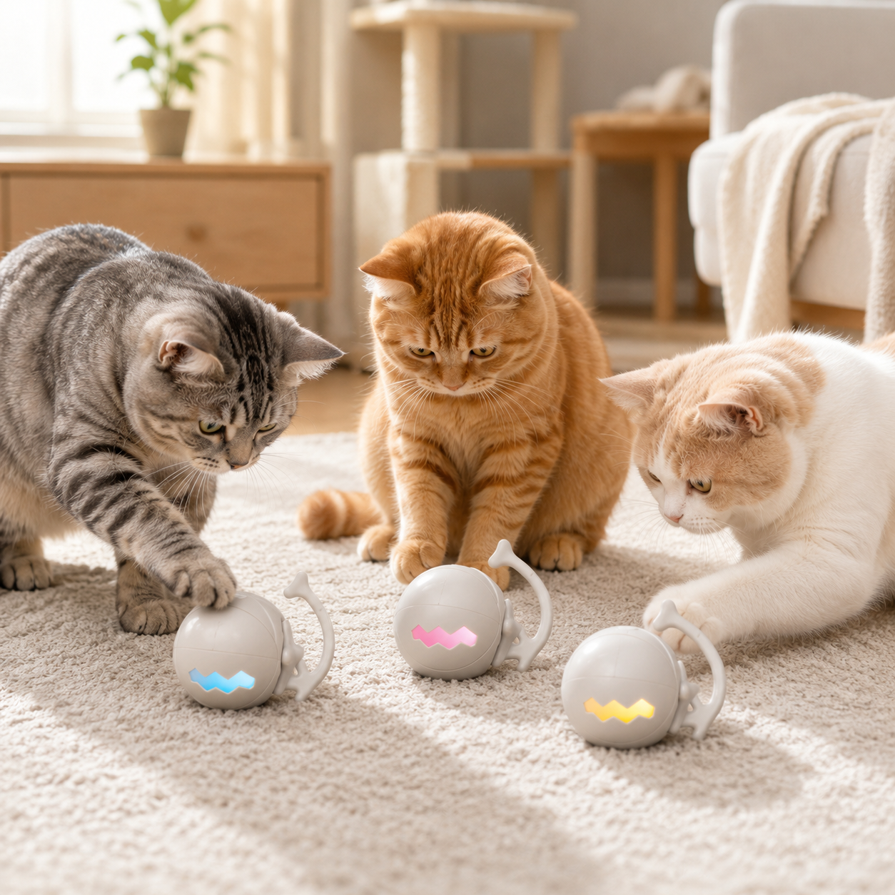 Keep Your Cat Chasing, Batting & Playing – USB Rechargeable Fishbone Rolling Ball Toy