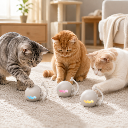 Keep Your Cat Chasing, Batting & Playing – USB Rechargeable Fishbone Rolling Ball Toy