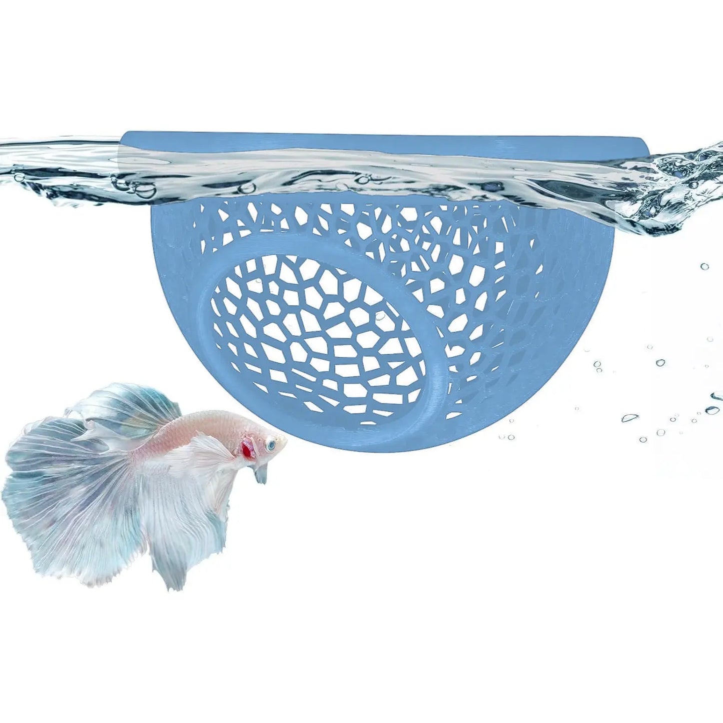 Floating Betta Hide & Shrimp Cave - Multi-Functional Hammock and Feeding Ring for Betta Fish, Shrimp & Small Aquatic Pets