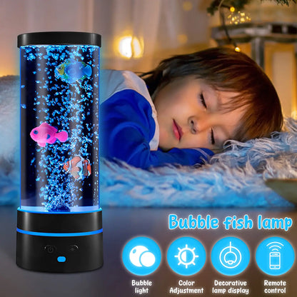 Colorful Bubble Fish Nightlight - Soothing Aquarium Lamp for Kids' Rooms, Living Room, and Parties