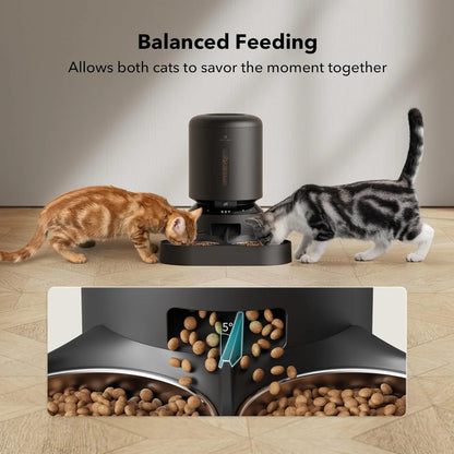 PETLIBRO 5L Automatic Cat Feeder with HD Camera & Night Vision - 2-Way Audio, 5G Wifi, Dual Tray, Alerts for Cats & Dogs - Perfect for Multi-Pet Households